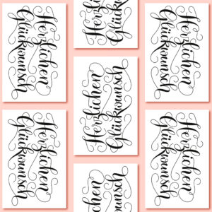 Handlettering Schriftzug für eine Geburtstagskarte, Grafikdesign