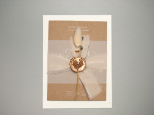 Hochzeitseinladung mit Transparent, Wachssiegel, Grafikdesign in Gütersloh