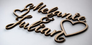 Kalligrafie, personalisierter Holzschnitt