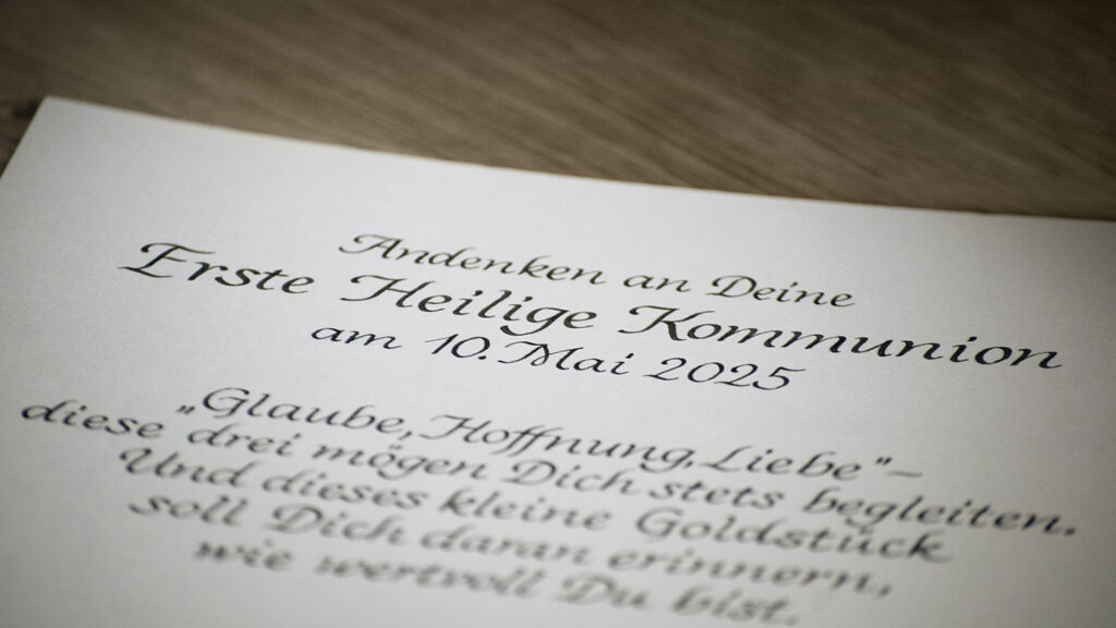 Italic Kalligrafie zur Kommunion