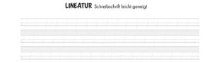A4 Lineatur Übungsblatt Schreibschrift leicht geneigt