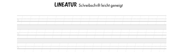 Lineatur Schreibschrift leicht geneigt